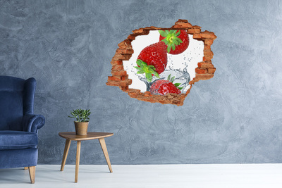 Diera 3D fototapeta na stenu Padajúce jahody