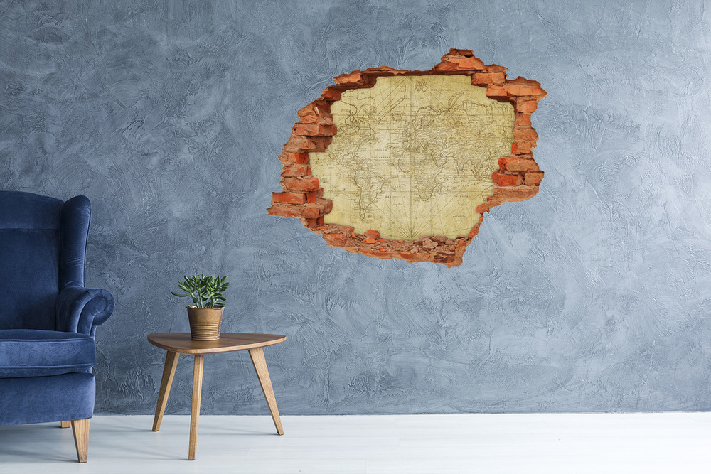 Samolepiaca diera na stenu nálepka Staré mapa sveta