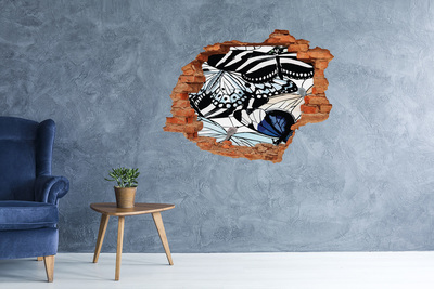 Samolepiaca nálepka na stenu Motýle v farebnej kompozícii