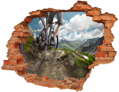 Samolepiaca diera na stenu nálepka Na horskom bicykli