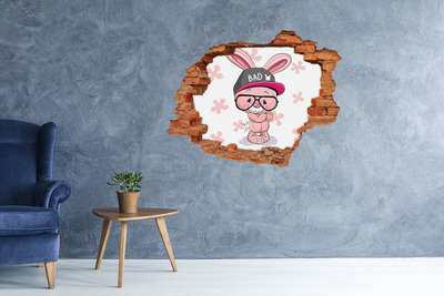 Nálepka fototapeta 3D výhľad Zajačik v klobúku