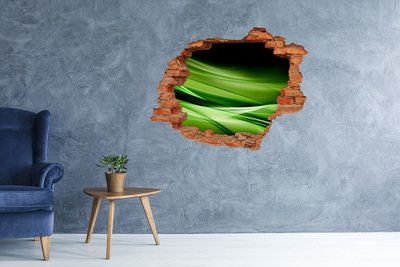 Nálepka 3D diera na stenu Zelenej vlny pozadie