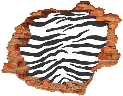 Nálepka 3D diera na stenu Zebra v stene