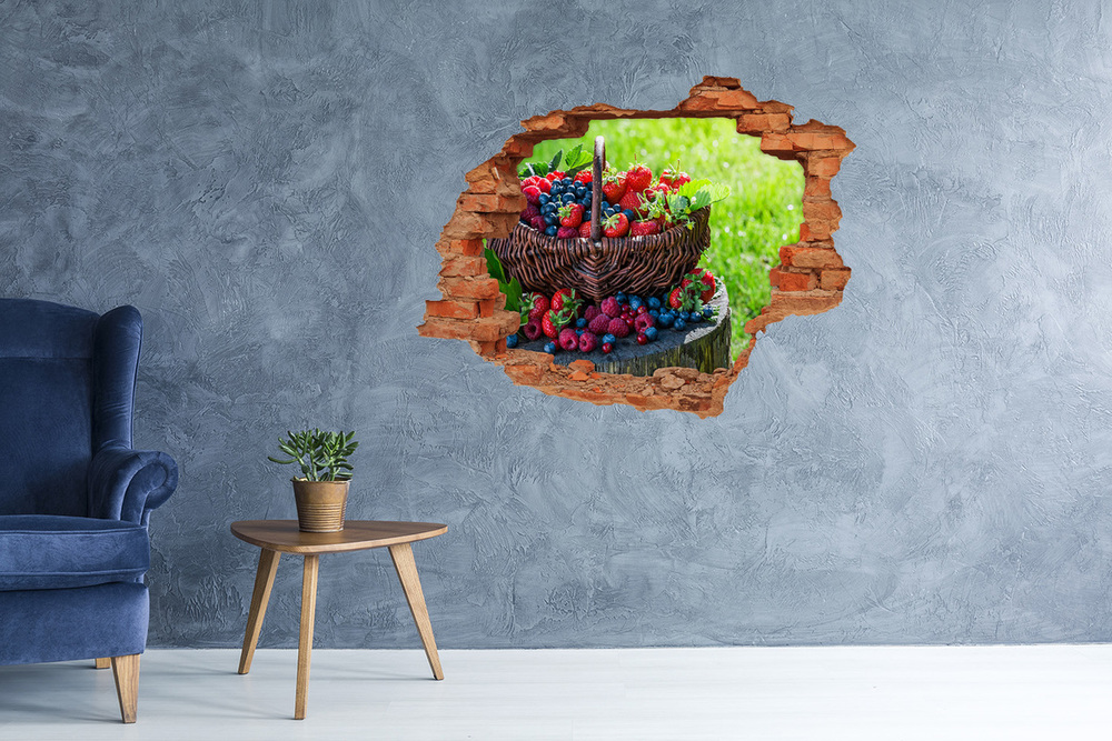 Fototapeta diera na stenu 3D Les ovocný kôš