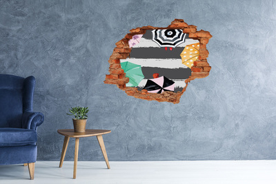 Diera 3D fototapeta nálepka Tajomná pláž so slnečníkmi