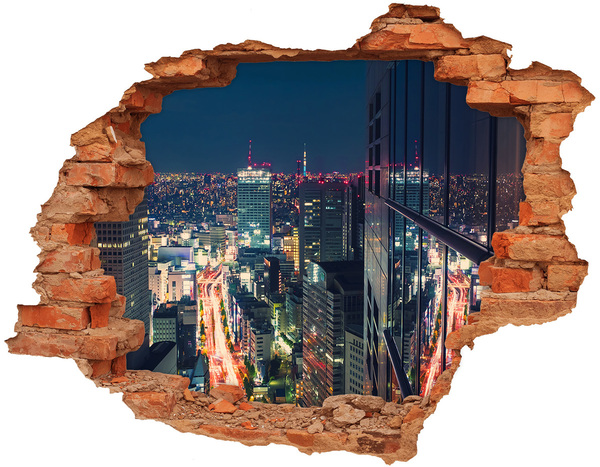 Diera 3D v stene nálepka Tokyo japan