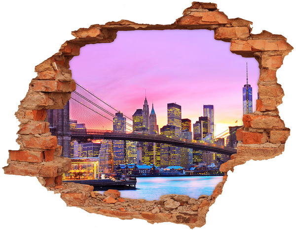 Fototapeta diera na stenu Panoráma New Yorku pri západe slnka