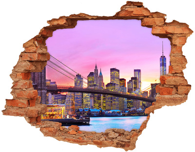 Fototapeta diera na stenu Panoráma New Yorku pri západe slnka
