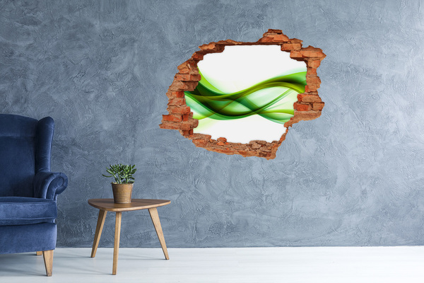 Foto fotografie diera na stenu Zelená vlna v diere v stene