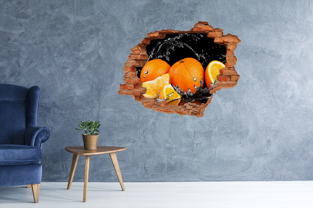 Fototapeta diera na stenu 3D Pomaranče a vodu