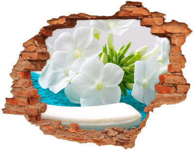 Fototapeta diera na stenu 3D Biele kvety spa