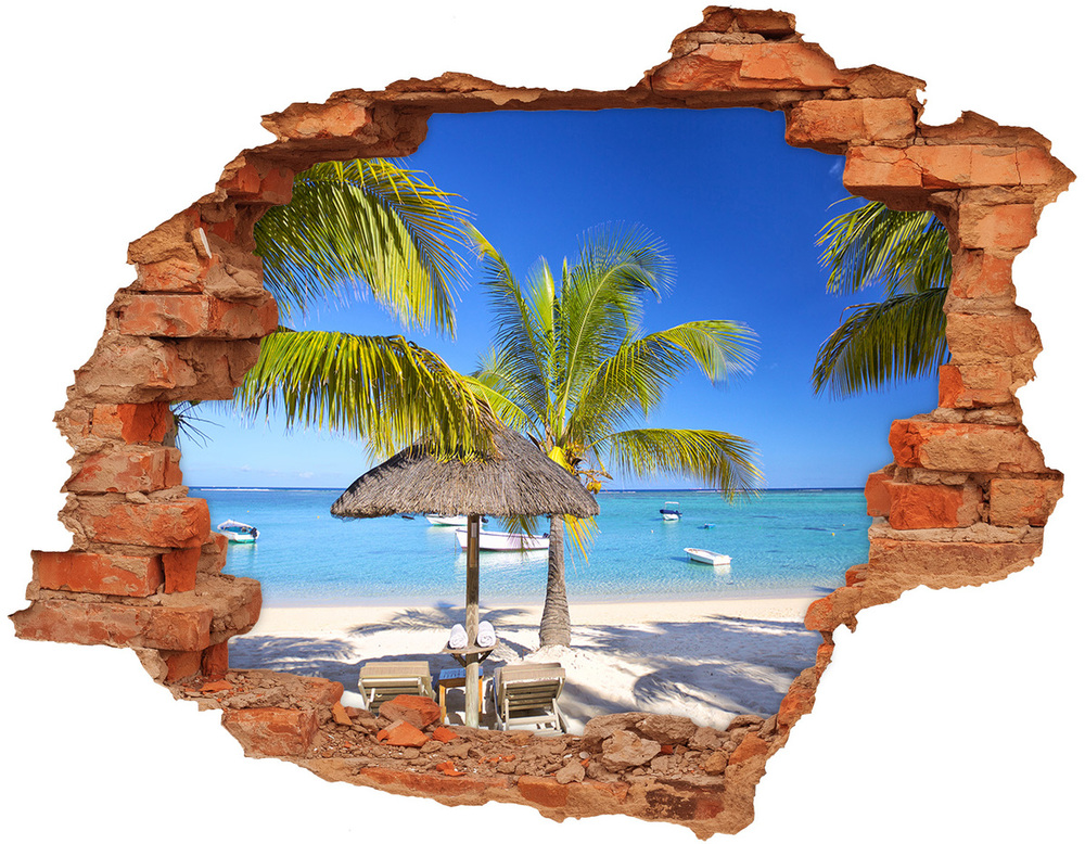 Fotoobraz diera na stenu Beach mauritius