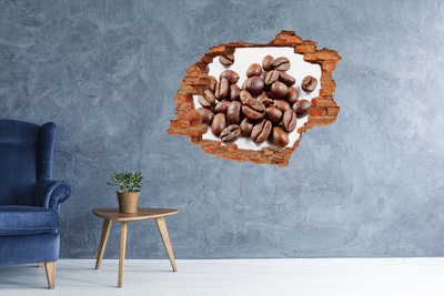 Samolepiaca diera nálepka Káva v zničenej stene