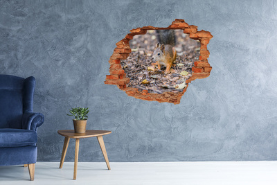 Diera 3D fototapeta na stenu Veverička