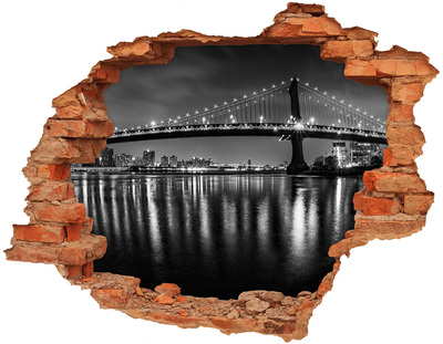 Diera 3D fototapeta nálepka Manhattan v noci