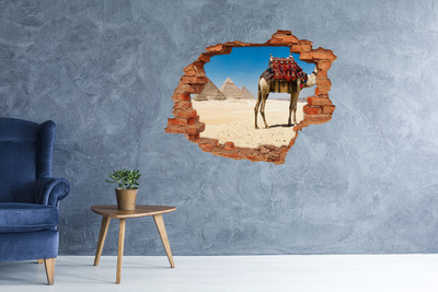 Nálepka 3D diera na stenu Camel v káhire