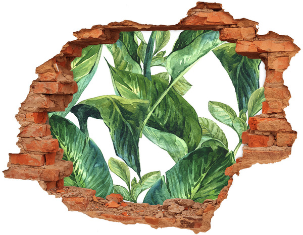 Nálepka diera na stenu betón Zelená oáza v betóne