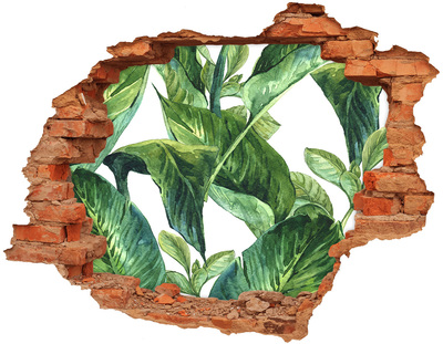 Nálepka diera na stenu betón Zelená oáza v betóne