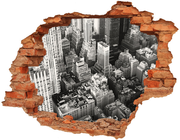 Diera 3D v stene na stenu Pohľad na mestskú džungľu