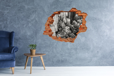 Diera 3D v stene na stenu Pohľad na mestskú džungľu