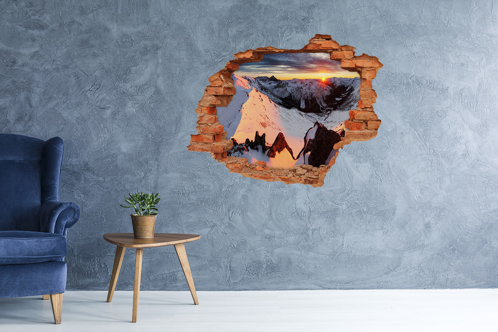 Fotoobraz diera na stenu Hory v zime