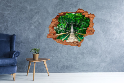 Diera 3D v stene nálepka Most v džungli