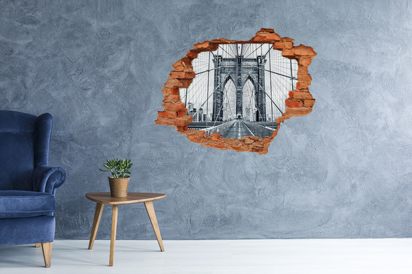 Fototapeta diera na stenu 3D Brooklyn bridge