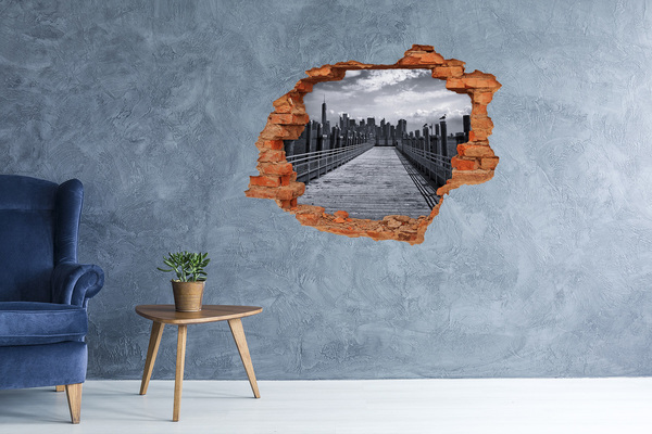 Fototapeta diera na stenu Výhľad na mesto z móla