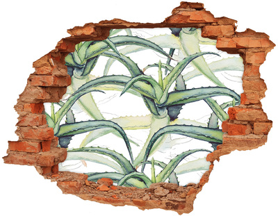 Nálepka 3D diera na stenu Aloe