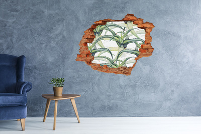 Nálepka 3D diera na stenu Zelená oáza v betóne