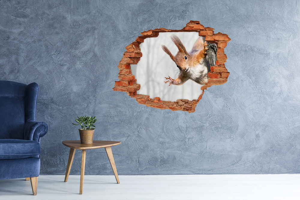 Fototapeta diera na stenu 3D Veverička