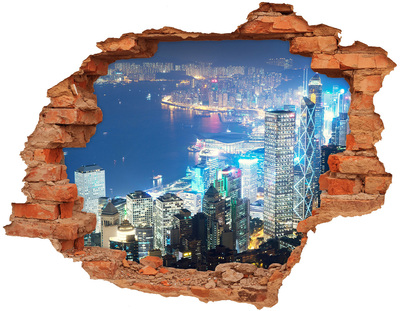 Fototapeta diera na stenu Hong kong v noci