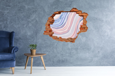 Diera 3D v stene nálepka Abstraktné vlny