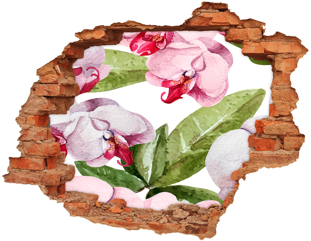 Diera 3D fototapeta na stenu Ružové orchidey