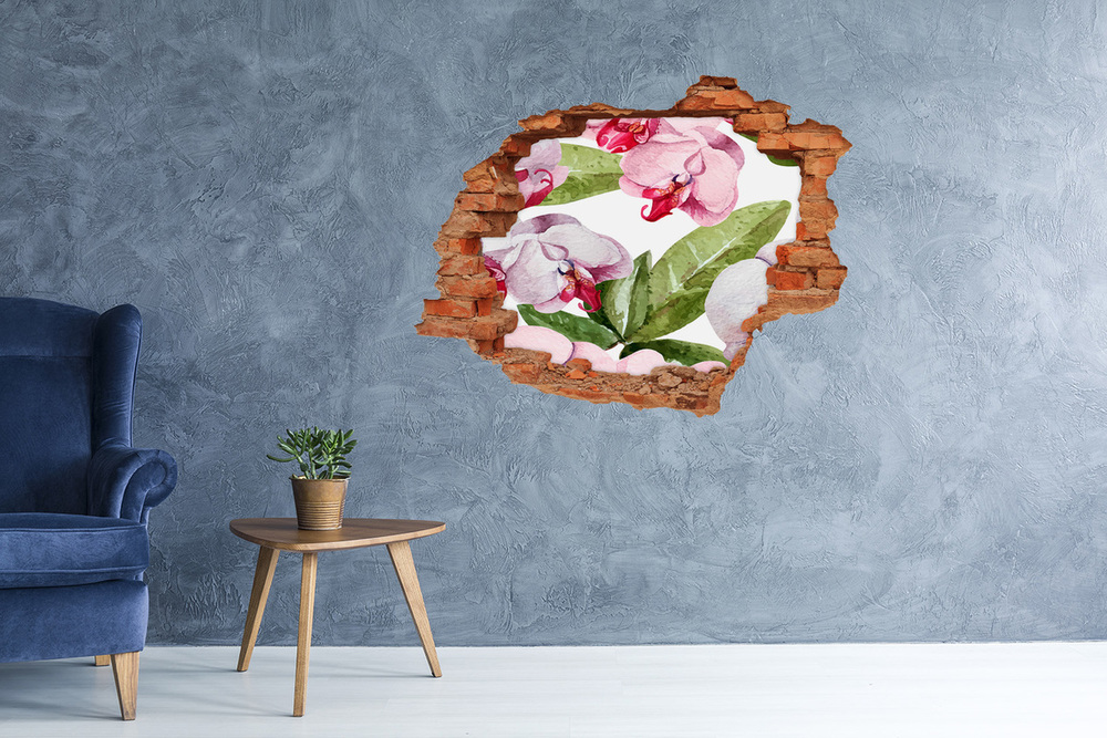 Diera 3D fototapeta na stenu Ružové orchidey