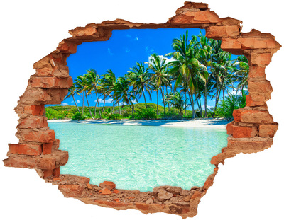 Nálepka 3D diera na stenu Tropické pláže