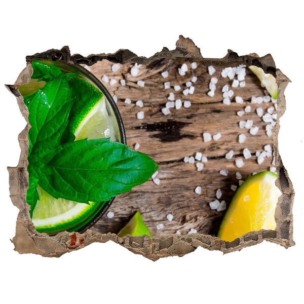 Nálepka 3D díra samolepící Osviežujúci koktail s limetkou