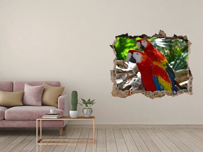 Díra 3D fototapeta nálepka Papagáje ara