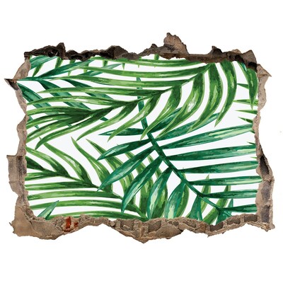 Nálepka 3D díra na zeď Palmové listy