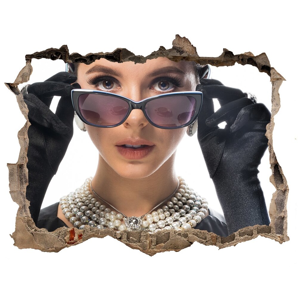 Fotoobraz díra na stěnu Žena v okuliaroch