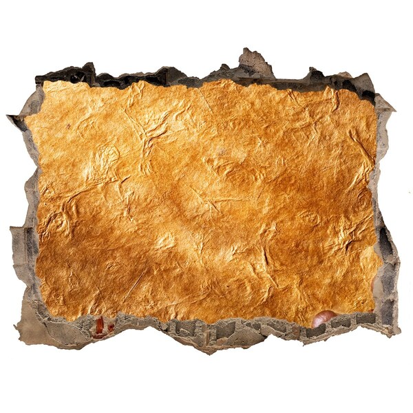 Nálepka 3D díra samolepící Zlatá diera v stene