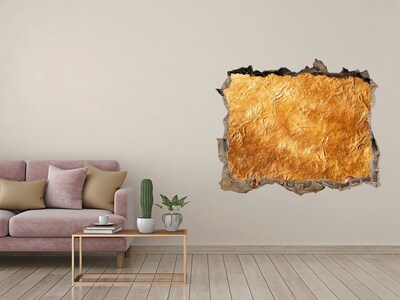 Nálepka 3D díra samolepící Zlatá diera v stene