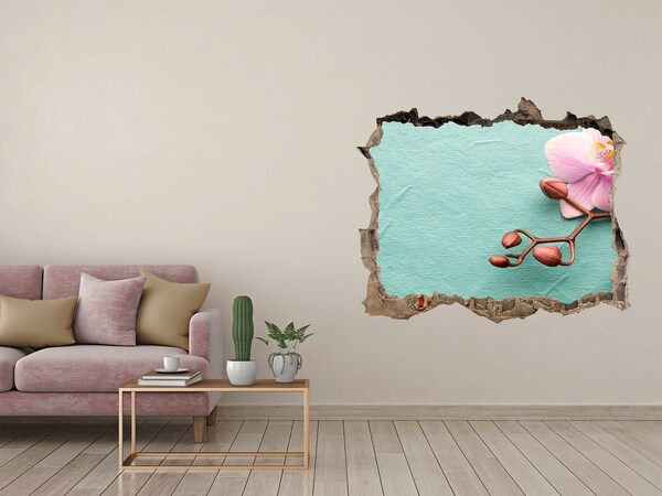 Samolepící nálepka fototapeta Kvet orchidey v poškodenej stene