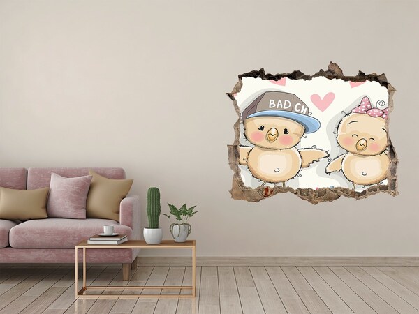 Samolepící nálepka Roztomilé vtáčiky na skateboarde