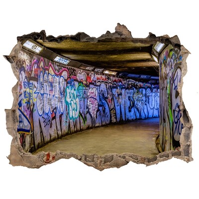 Fototapeta díra na zeď Graffiti v metre