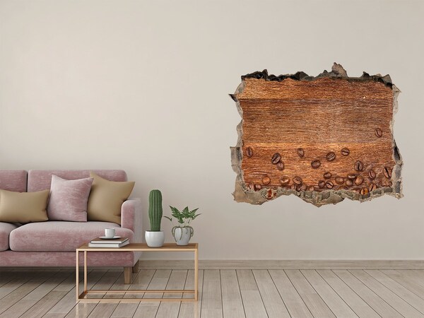 Nálepka 3D díra na zeď Zničená stena od kávy