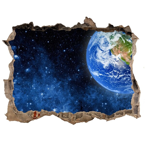 Foto fotografie díra na zeď Kozmický pohľad z diery v stene