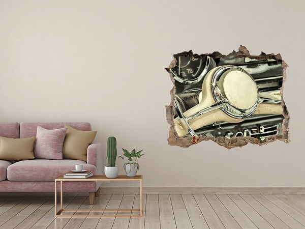 Foto fotografie díra na zeď Štýlový kokpit klasického auta