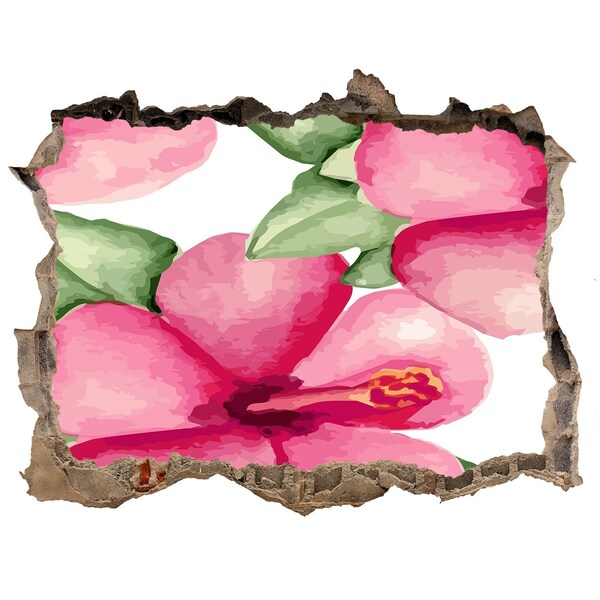 Nálepka 3D díra na zeď Kvetinový raj za múrom