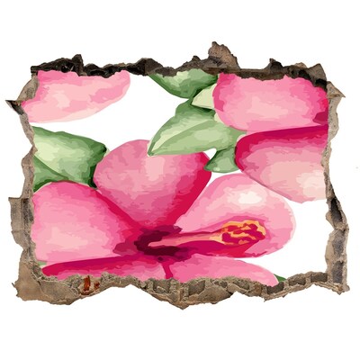 Nálepka 3D díra na zeď Kvetinový raj za múrom